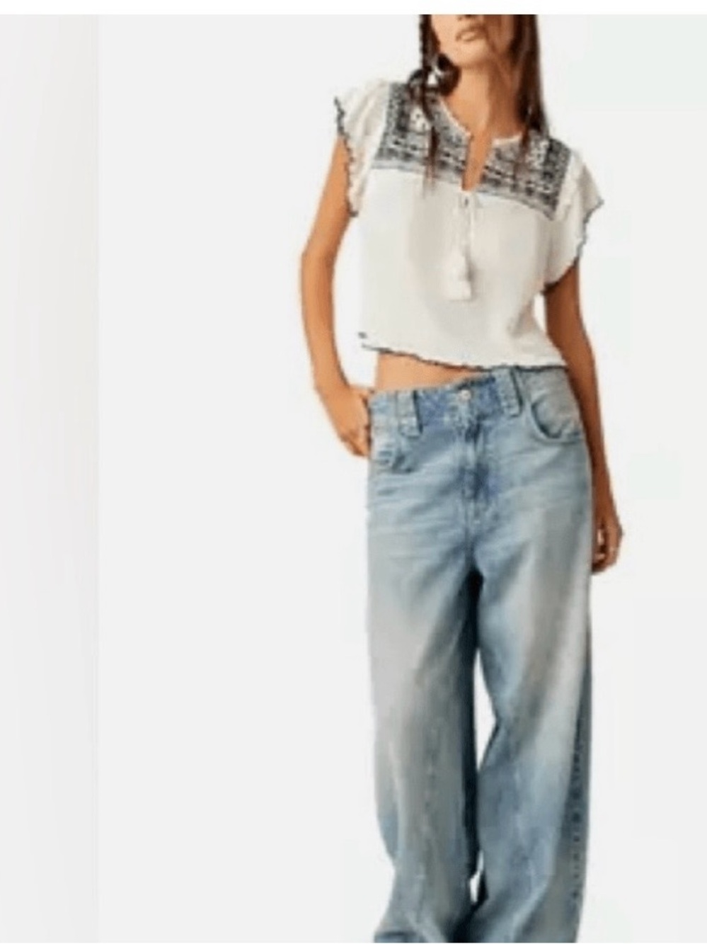 Free People Sarafina Top In Ivory NEW XS